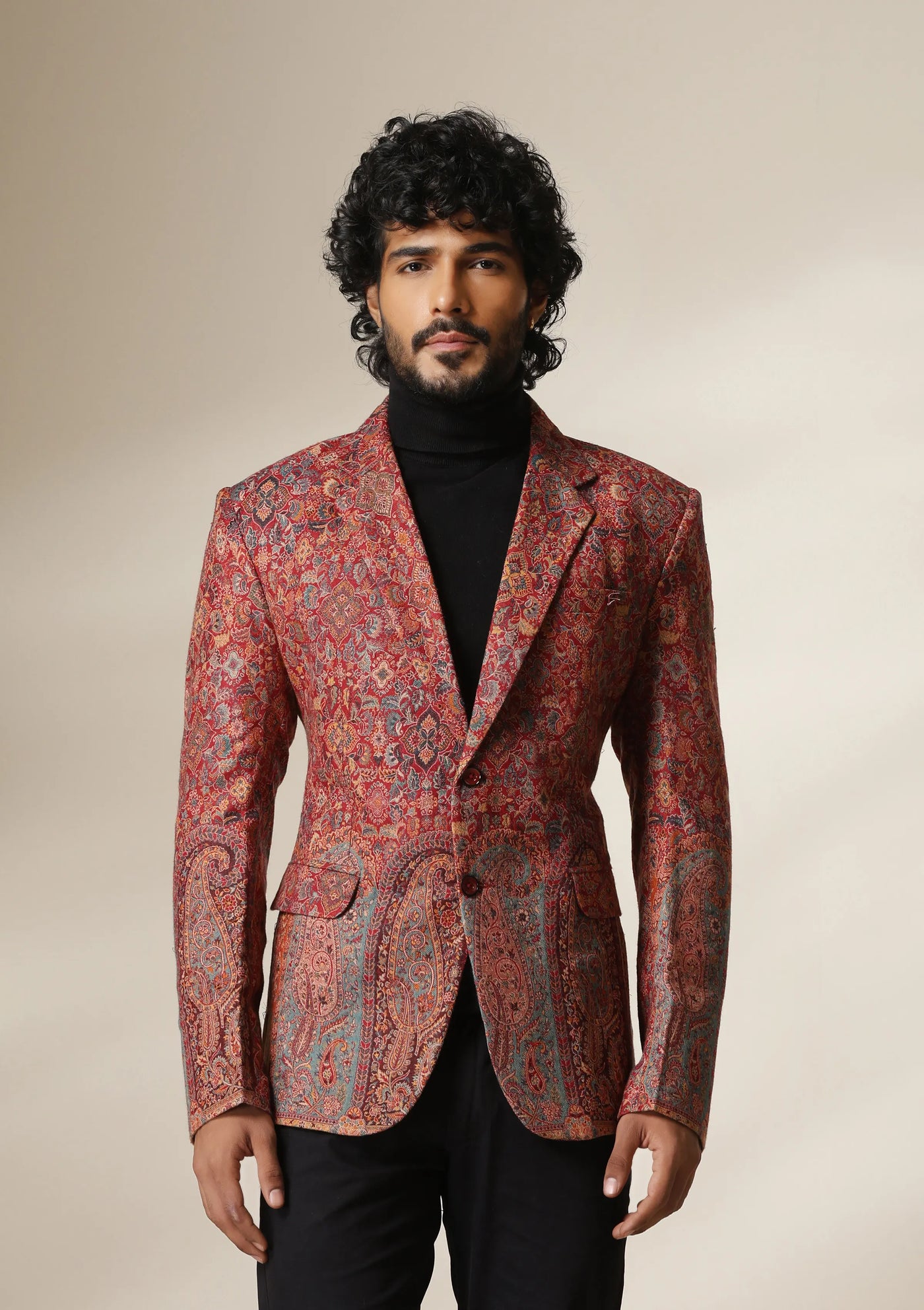 Dusala Crimson Majesty pashmina blend Blazer/coat