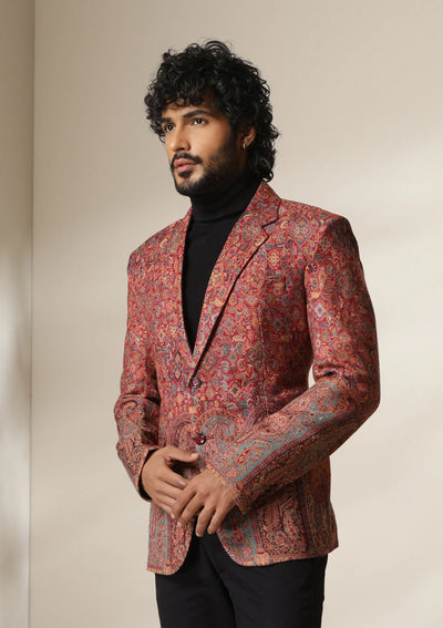Dusala Crimson Majesty pashmina blend Blazer/coat