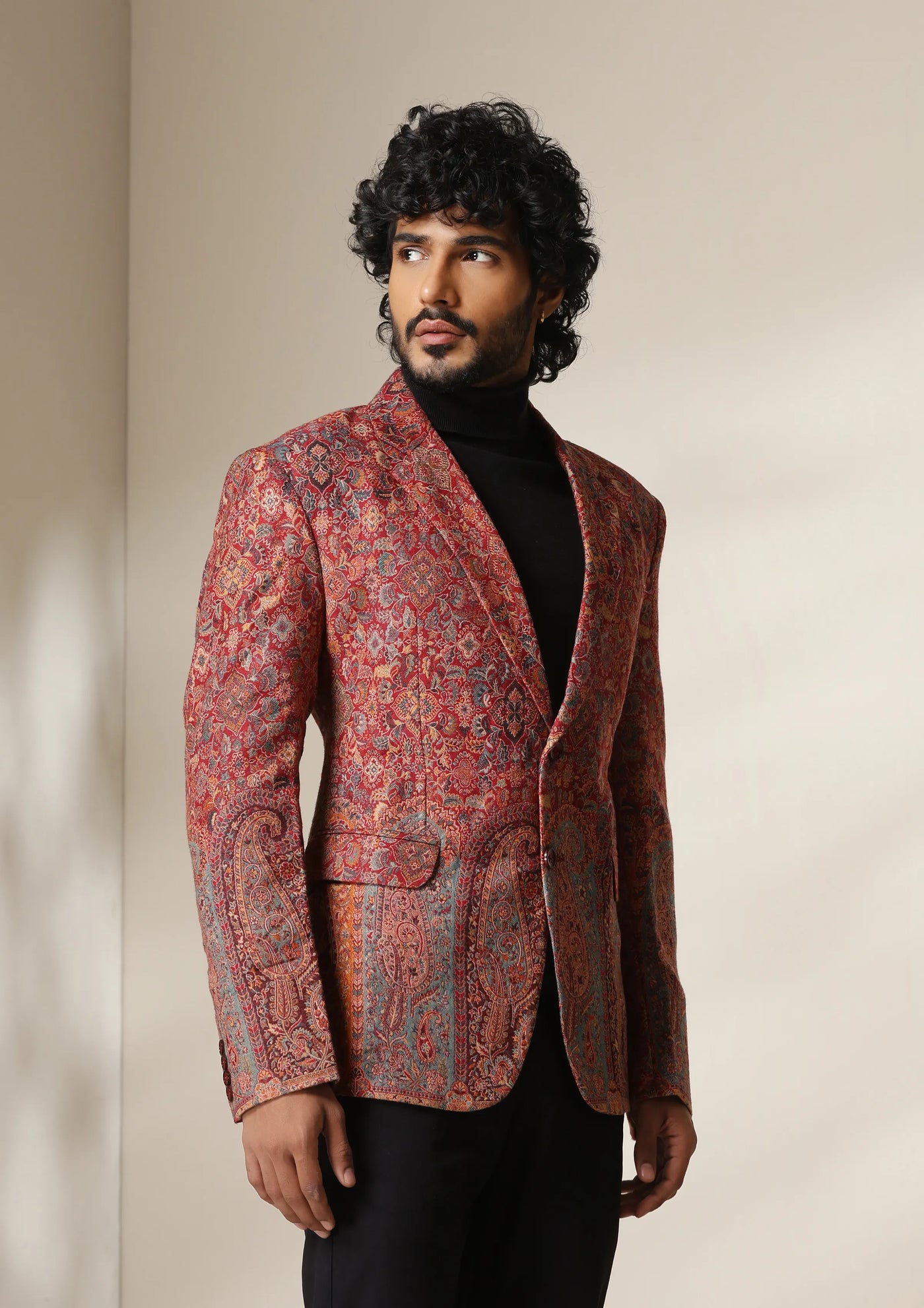 Dusala Crimson Majesty pashmina blend Blazer/coat