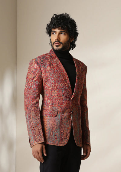 Dusala Crimson Majesty pashmina blend Blazer/coat
