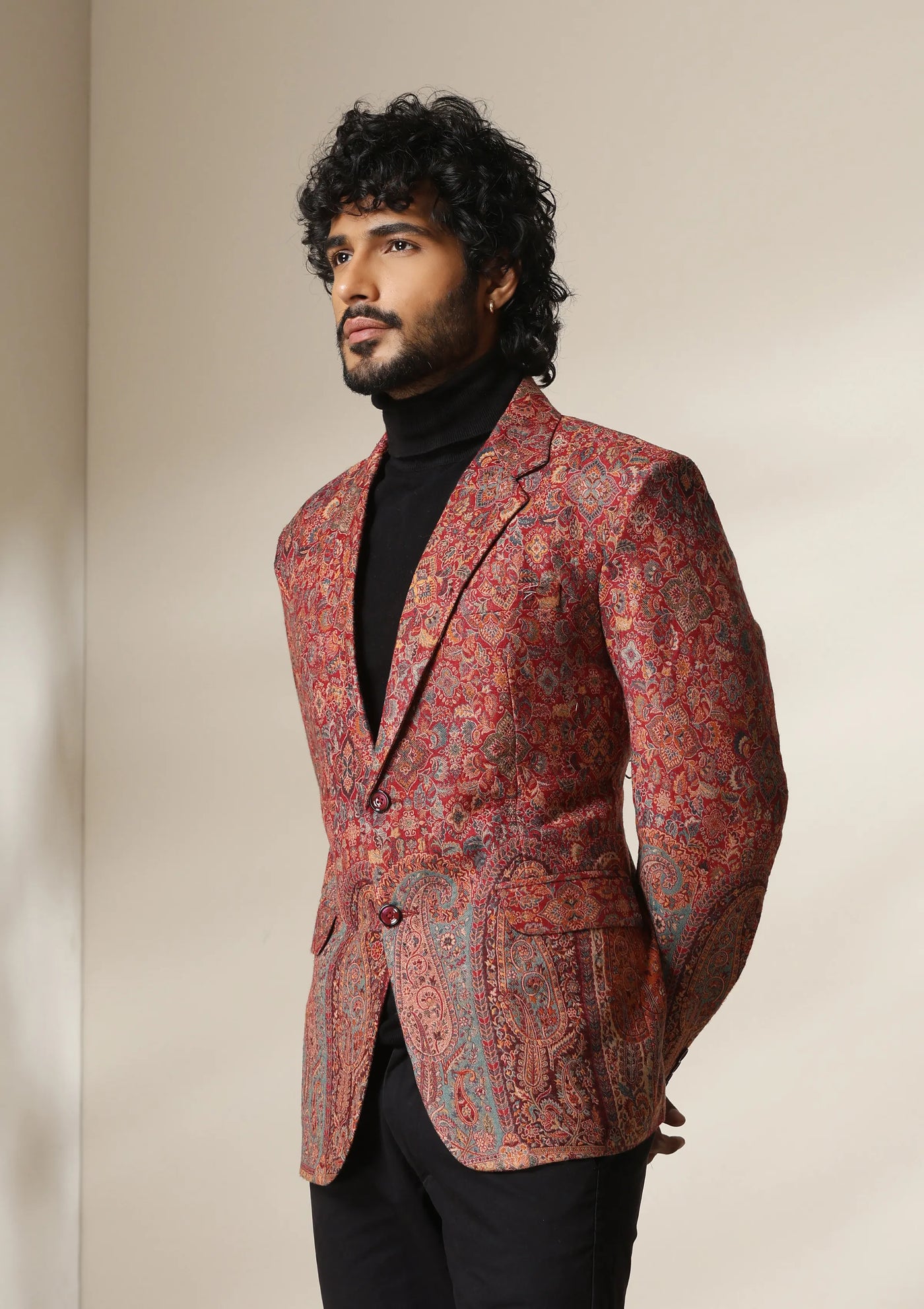 Dusala Crimson Majesty pashmina blend Blazer/coat