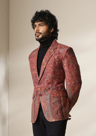 Dusala Crimson Majesty pashmina blend Blazer/coat