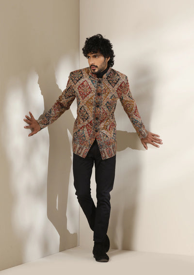 Dusala Heritage Mosaic pashmina blend Blazer/coat