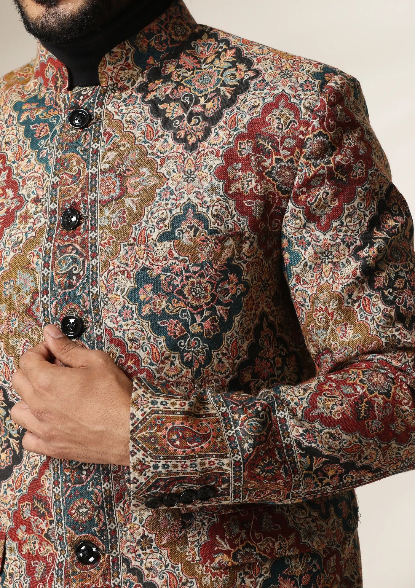 Dusala Heritage Mosaic pashmina blend Blazer/coat