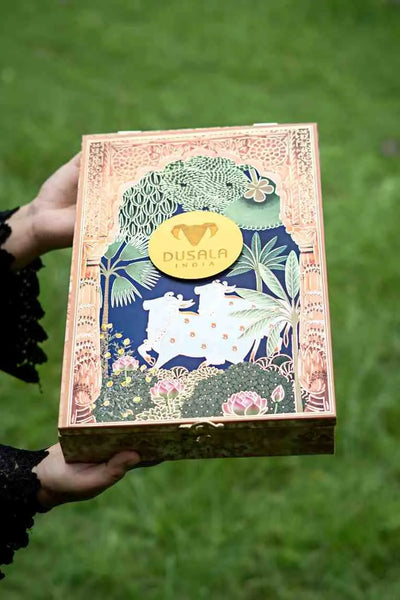 Regal Heritage Pashmina Shawl Gift Box with Artisanal Chocolates