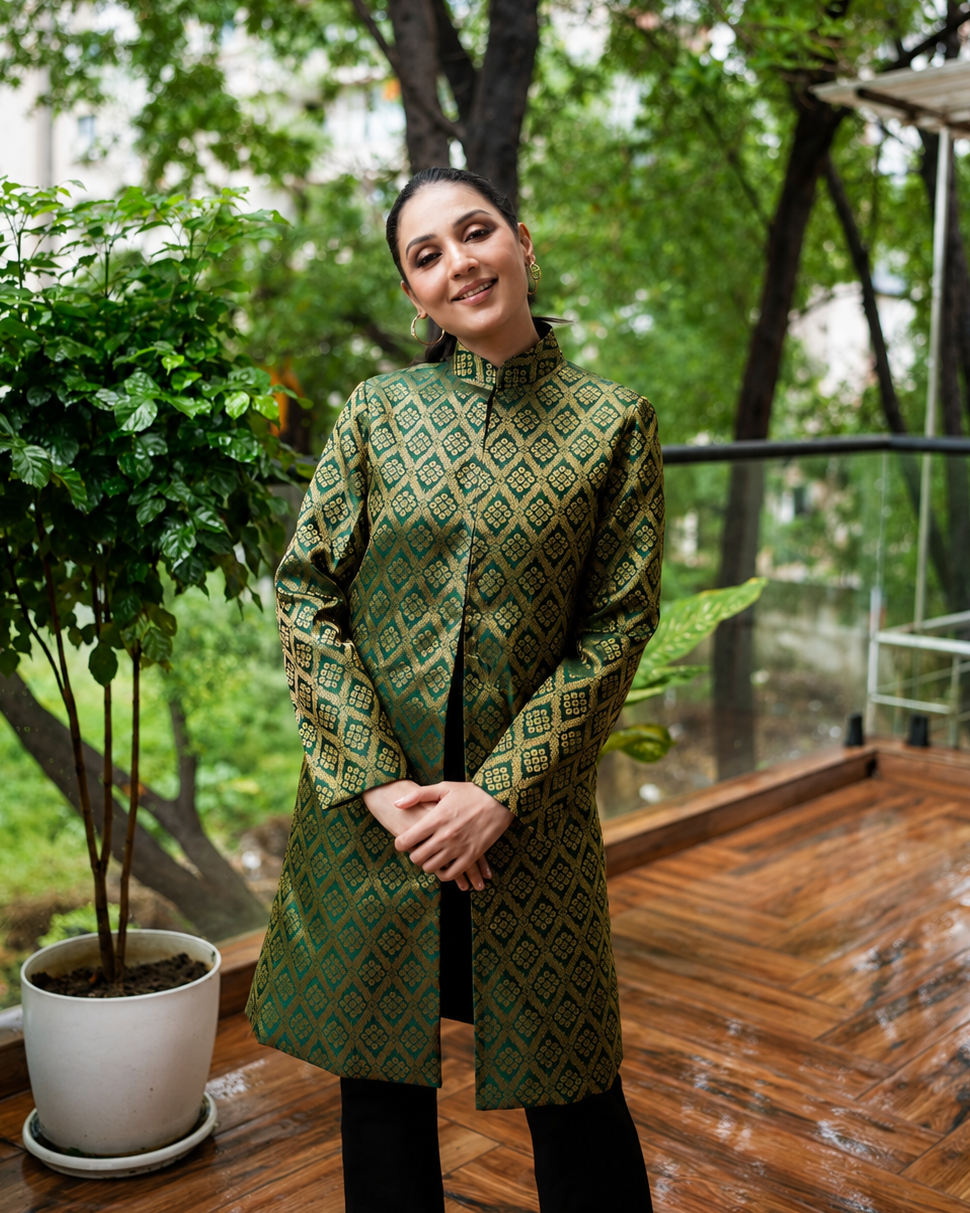 Gayatri Banarasi Long Coat: Women&