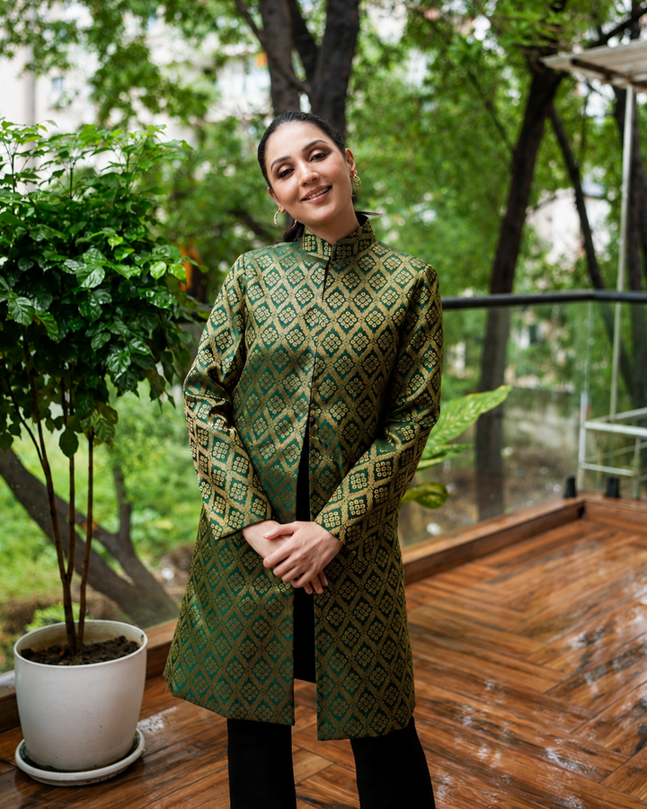 Gayatri Banarasi Long Coat: Women&