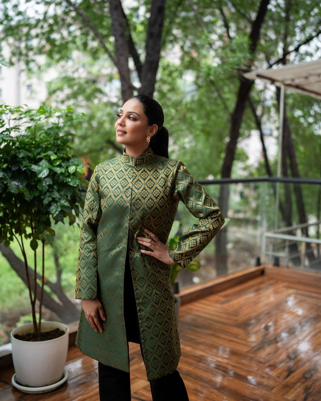 Gayatri Banarasi Long Coat: Women&