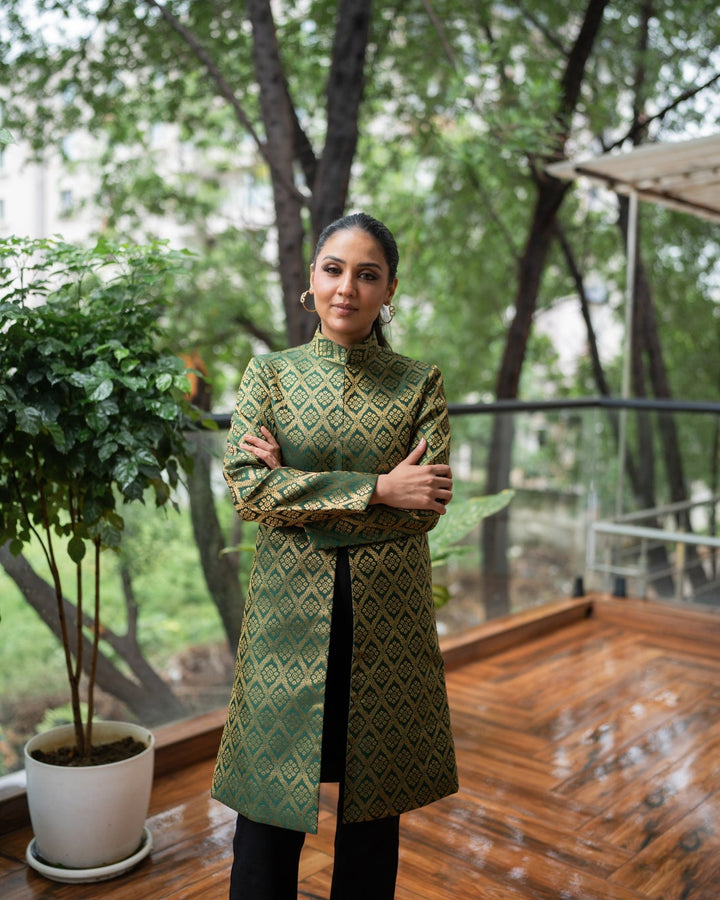 Gayatri Banarasi Long Coat: Women&