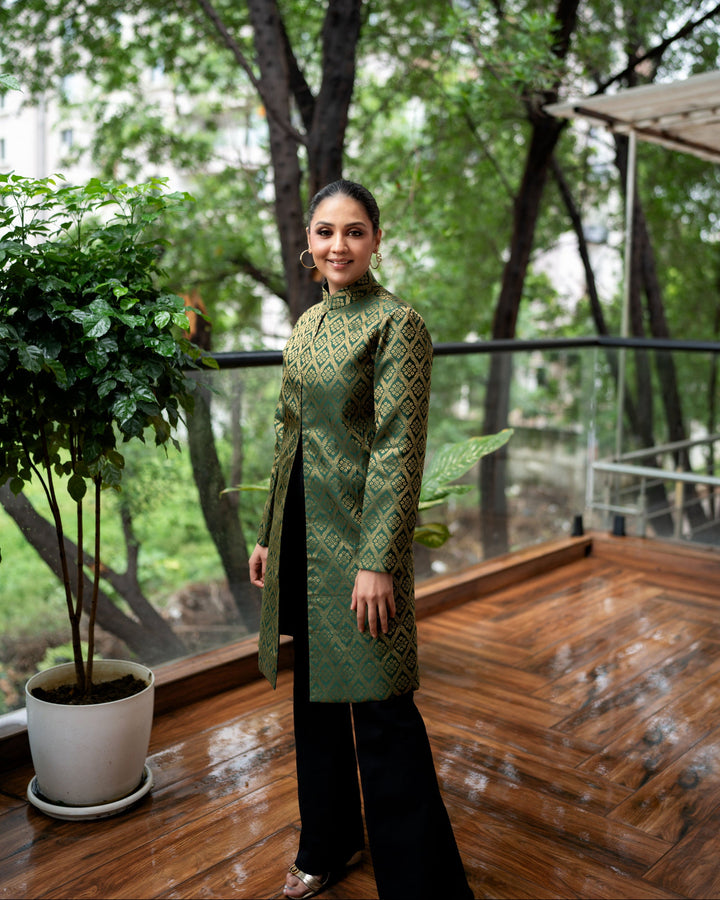 Gayatri Banarasi Long Coat: Women&
