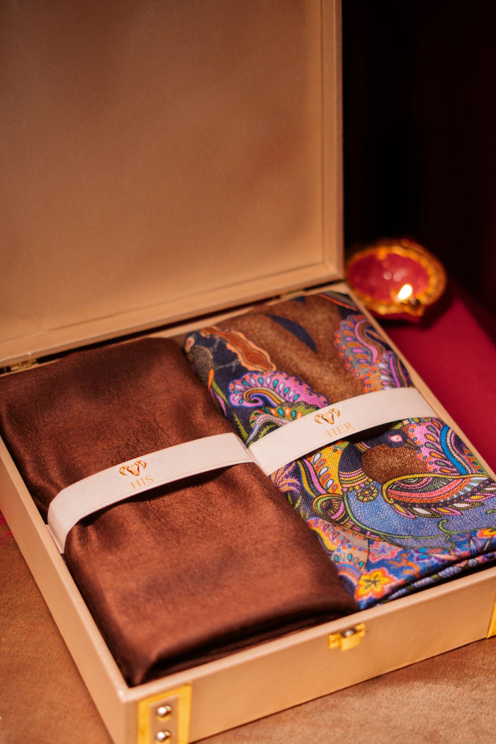His And Her Love Letter Shawl/Stole Gift Box