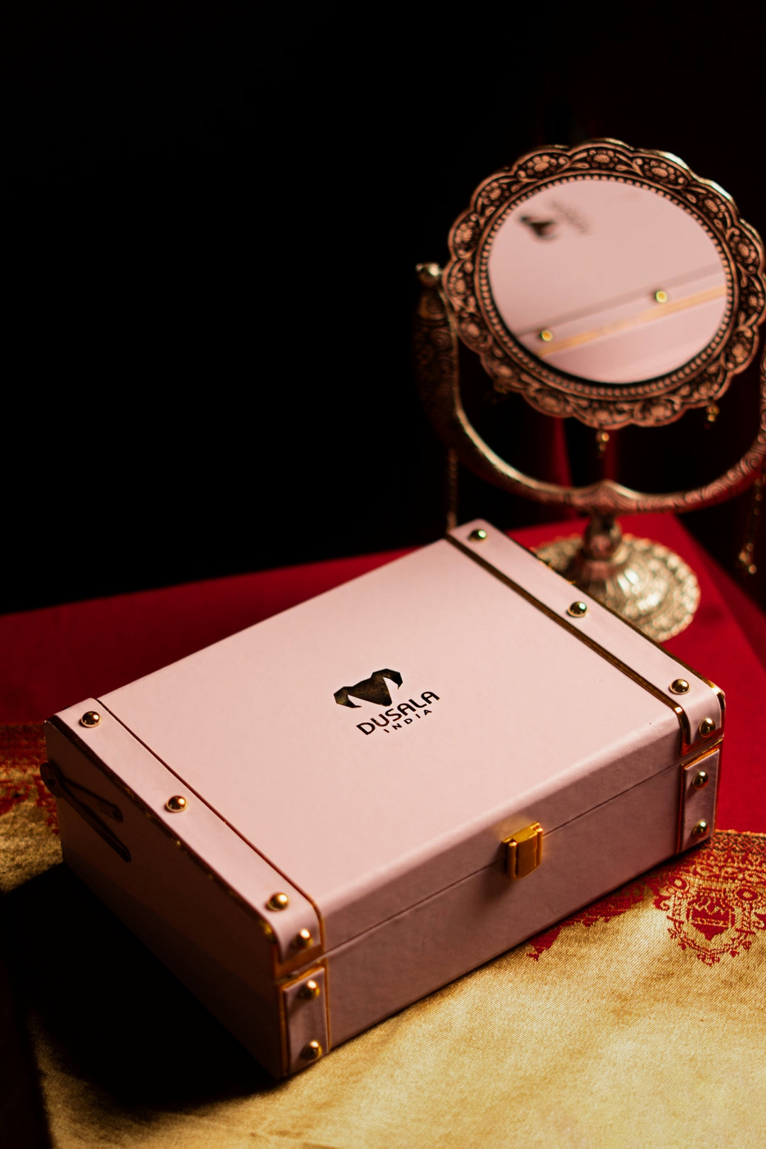 Noorani Gift Box: Reversible Zari Stole Gift Set with Candle and kahwa