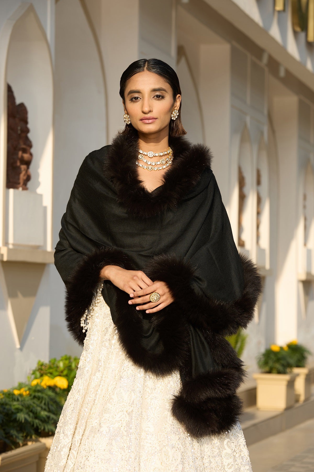 -  Athena Cashmere Fur Stole