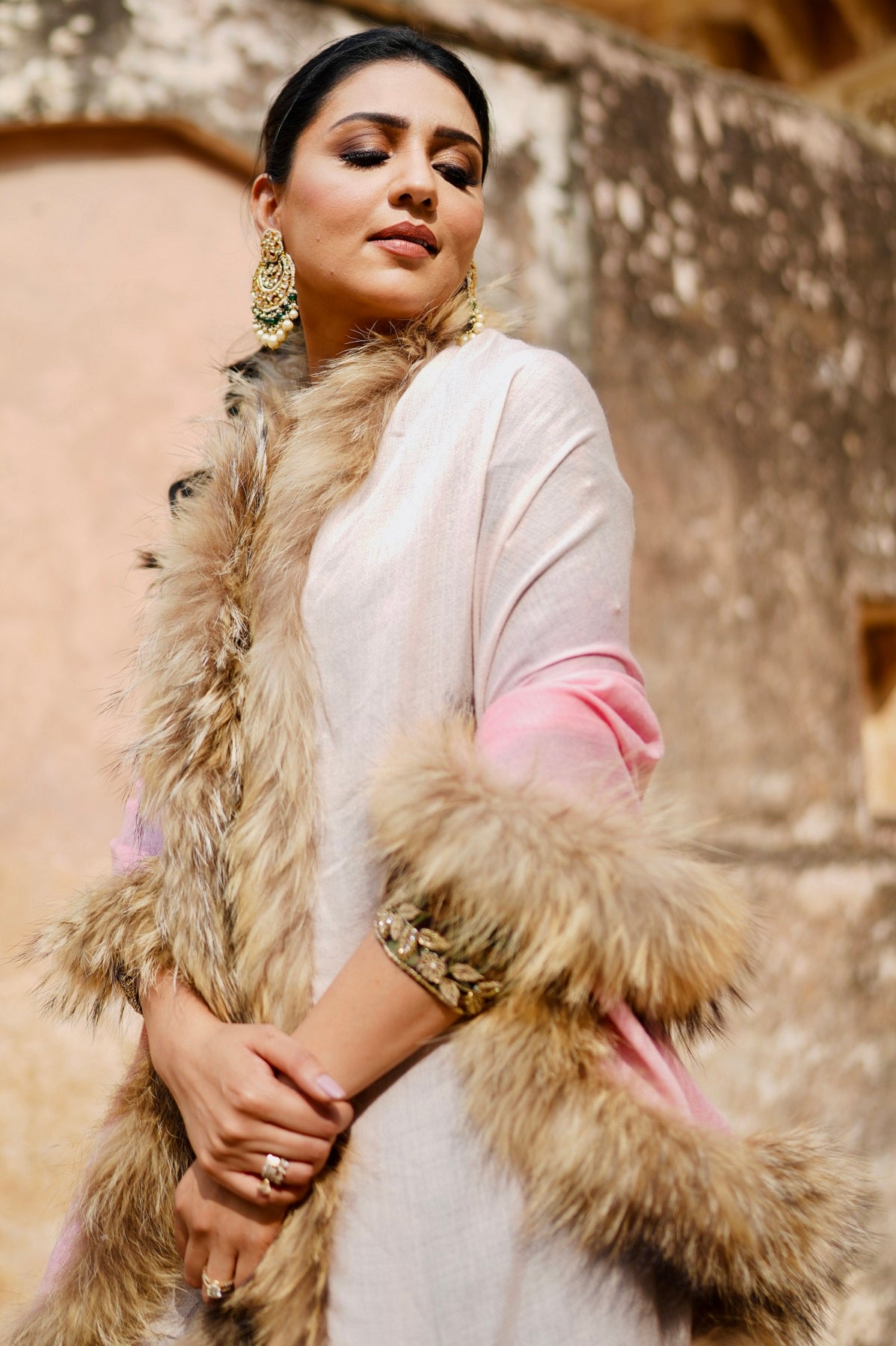 -  Delaney Cashmere Fur Stole