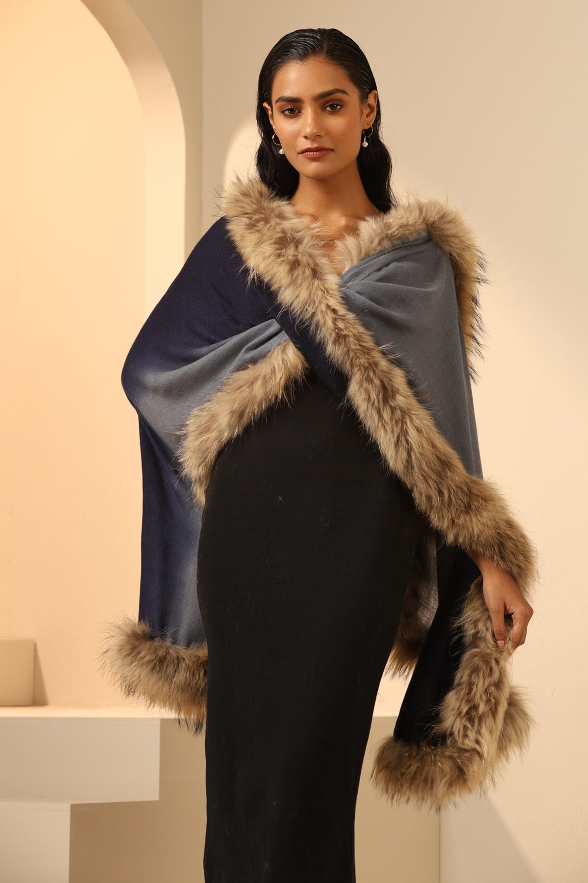 -  Nyla Cashmere Fur Stole