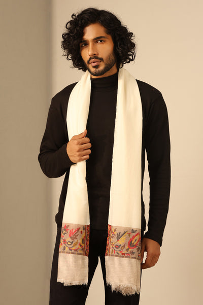 -  Mahesh : Offwhite Cashmere Stole