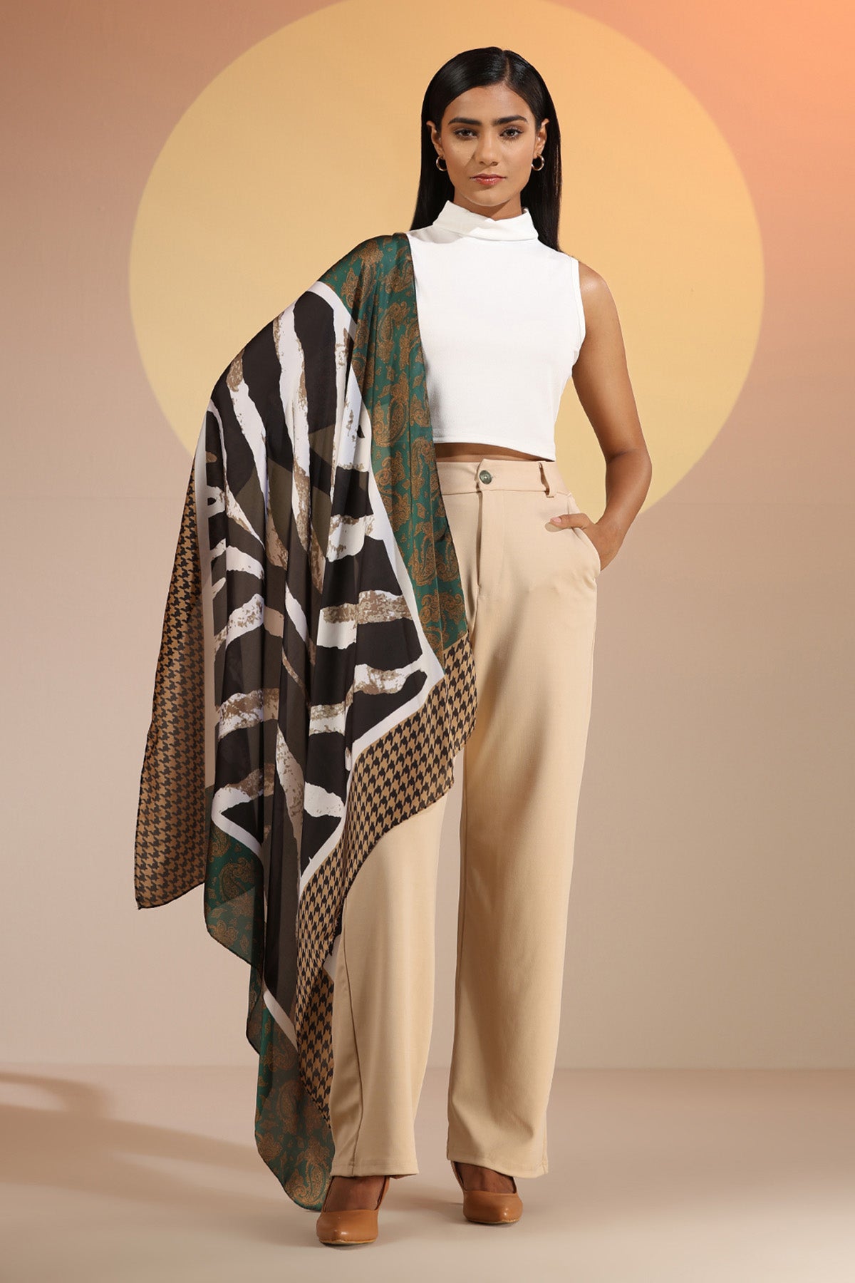 -  Iris Silk Square Scarf