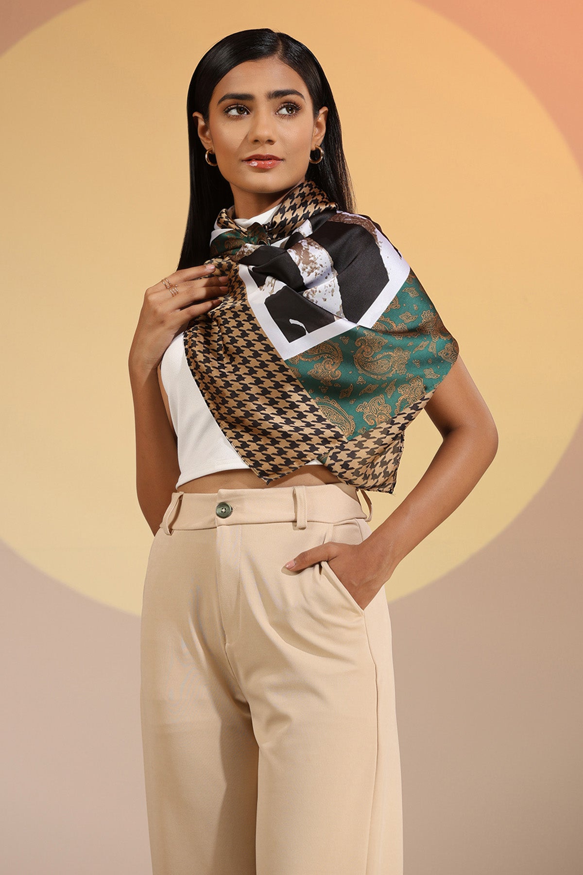 -  Iris Silk Square Scarf