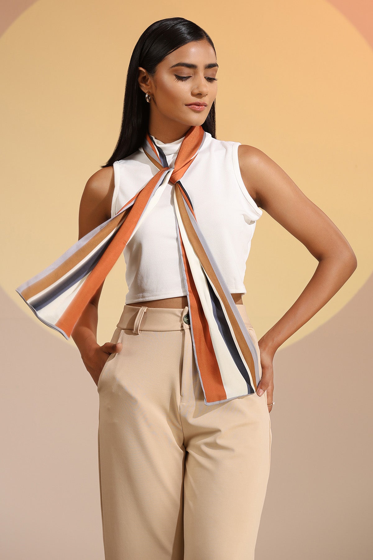 -  Carmal Silk Neck Scarf