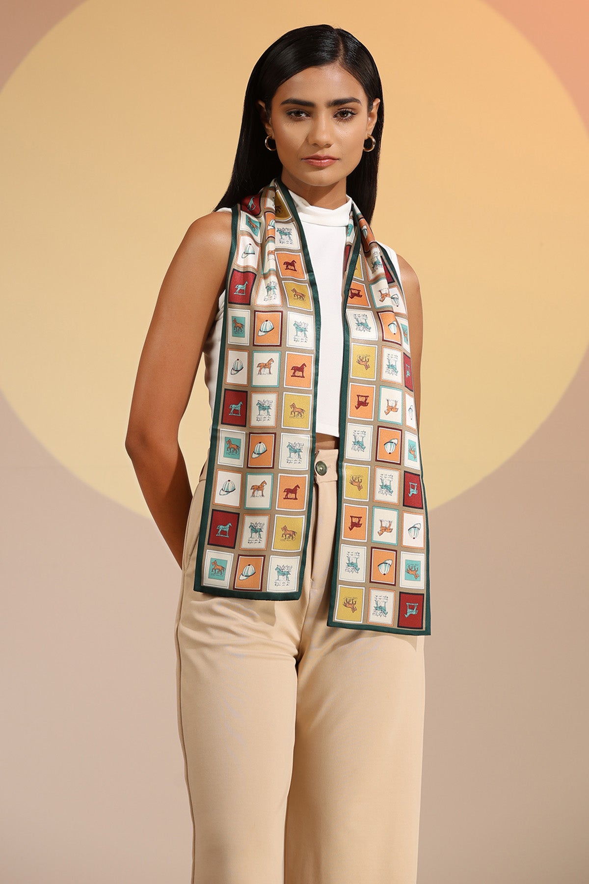 -  Auburn Silk Neck Scarf