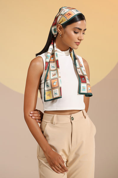 -  Auburn Silk Neck Scarf