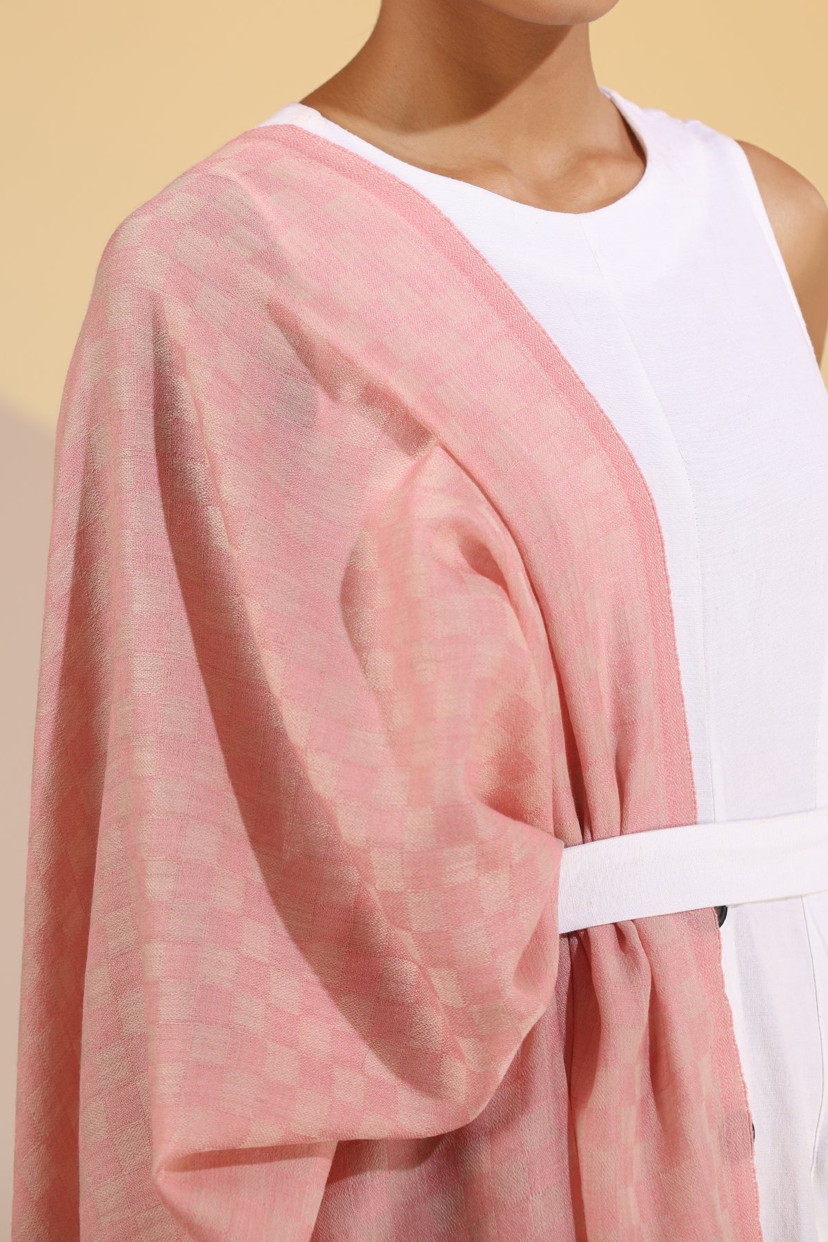 -  Louisa Cashmere Fine Wool Checkered Stole