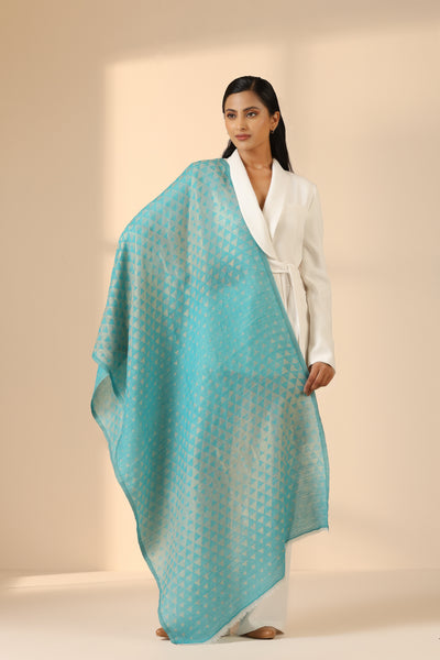 Freya Cashmere Fine Wool Checkered Stole