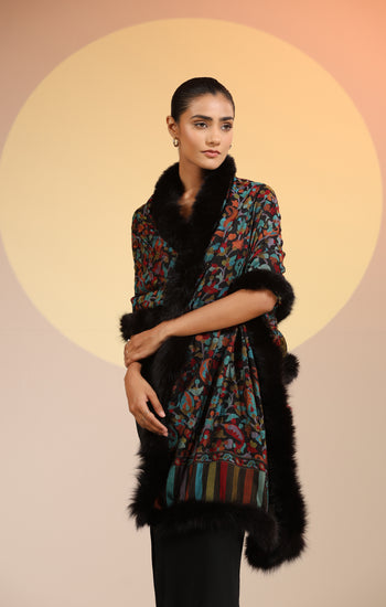 Léa Cashmere Fine Wool Fur Stole