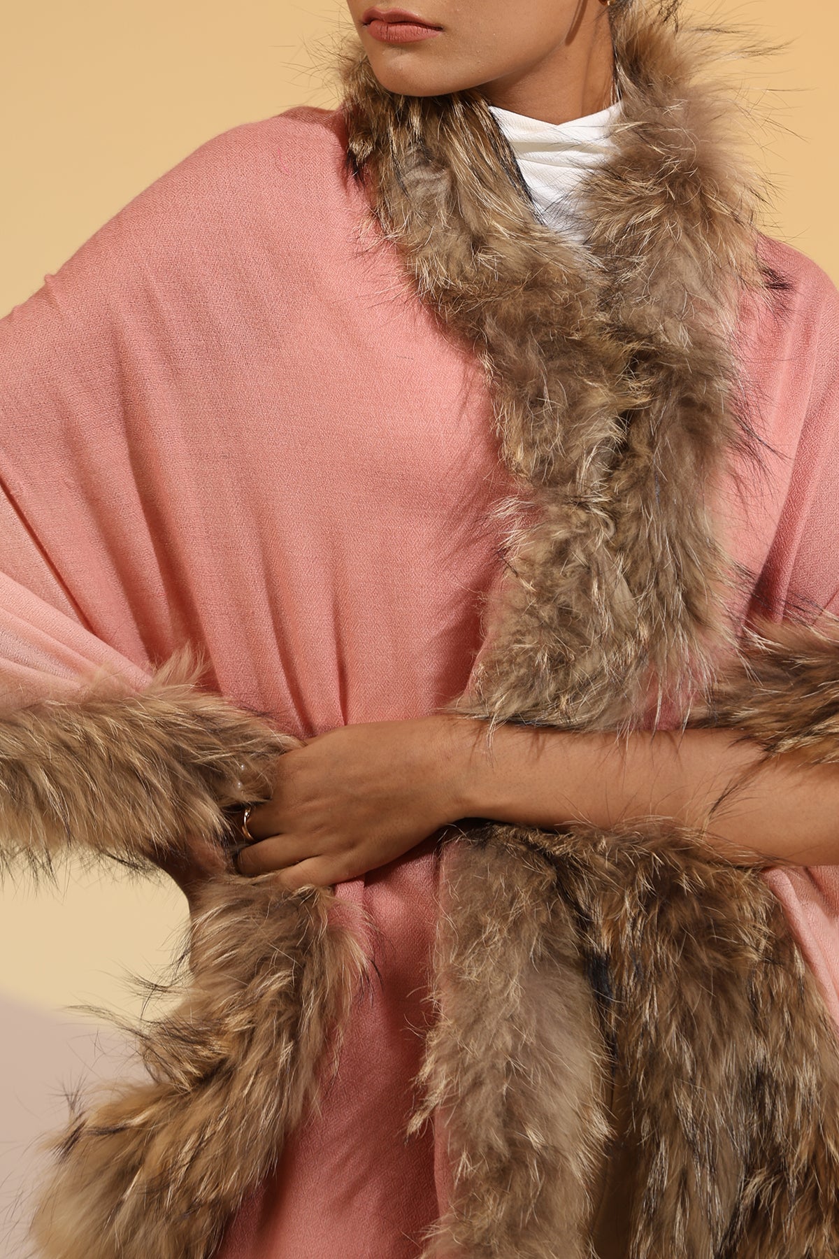 Margaux Cashmere Fine Wool Ombre Fur Stole