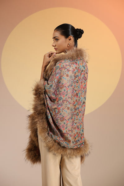 -  Pauline Cashmere Fine Wool Fur Stole