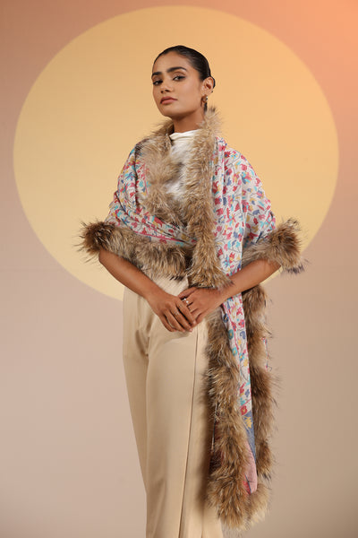 -  Sabine Cashmere Fine Wool Fur Stole