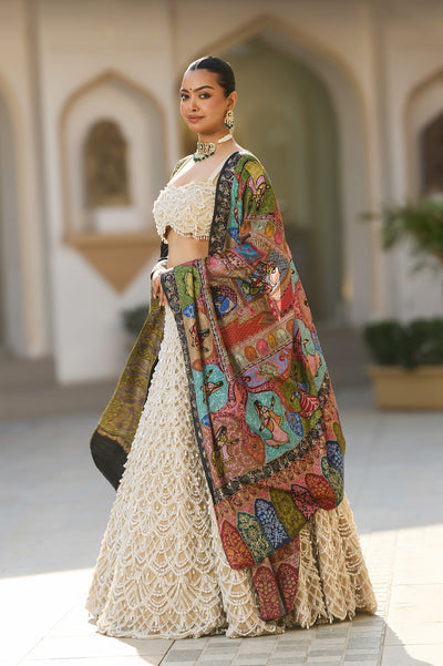 -  Ija Kalamkari Cashmere Shawl