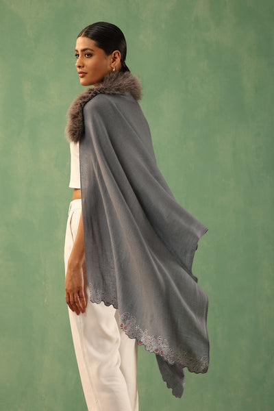 -  Mishty Cashmere Fur Stole