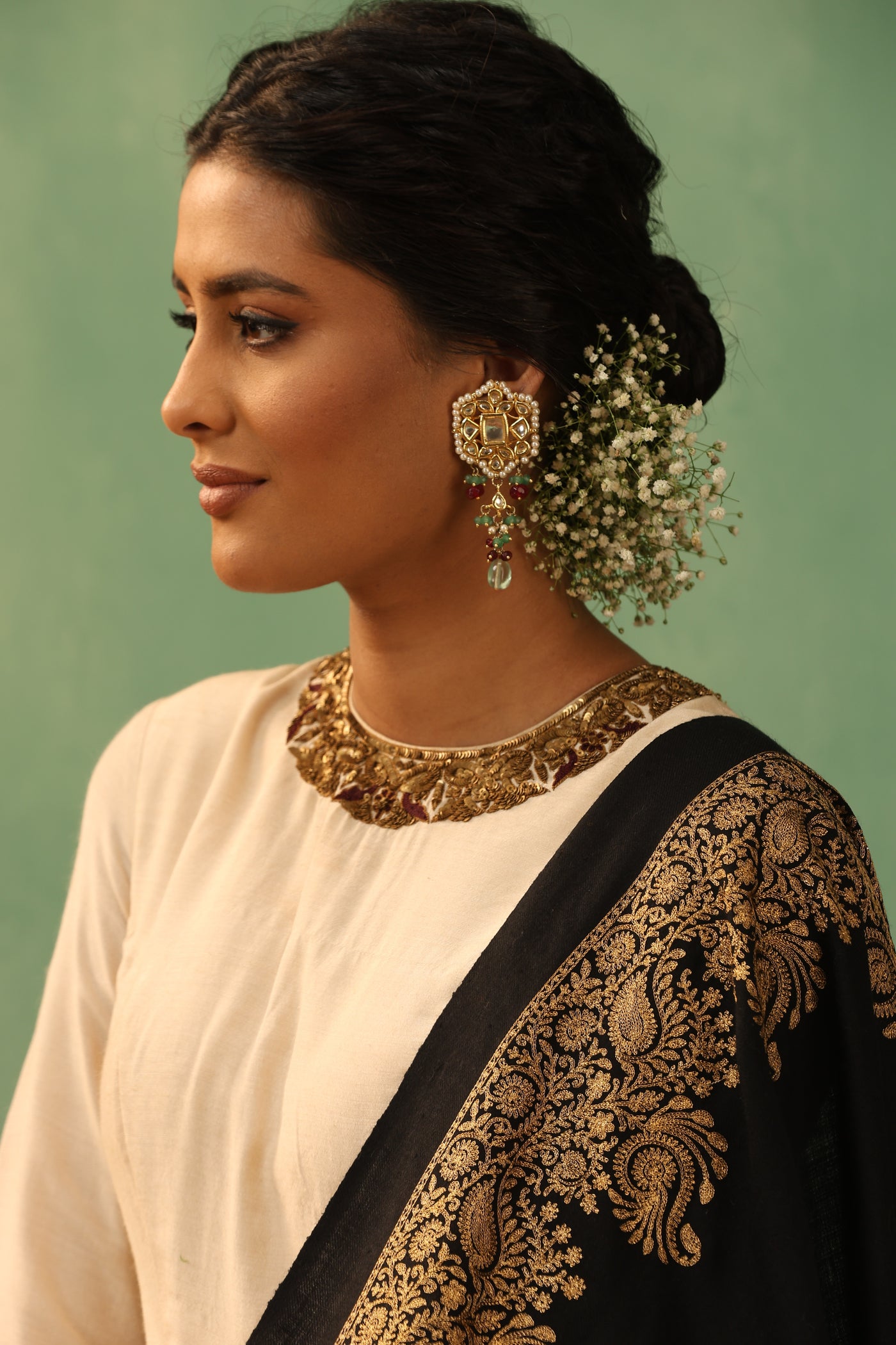 -  Agasti Aari Work Cashmere Shawl