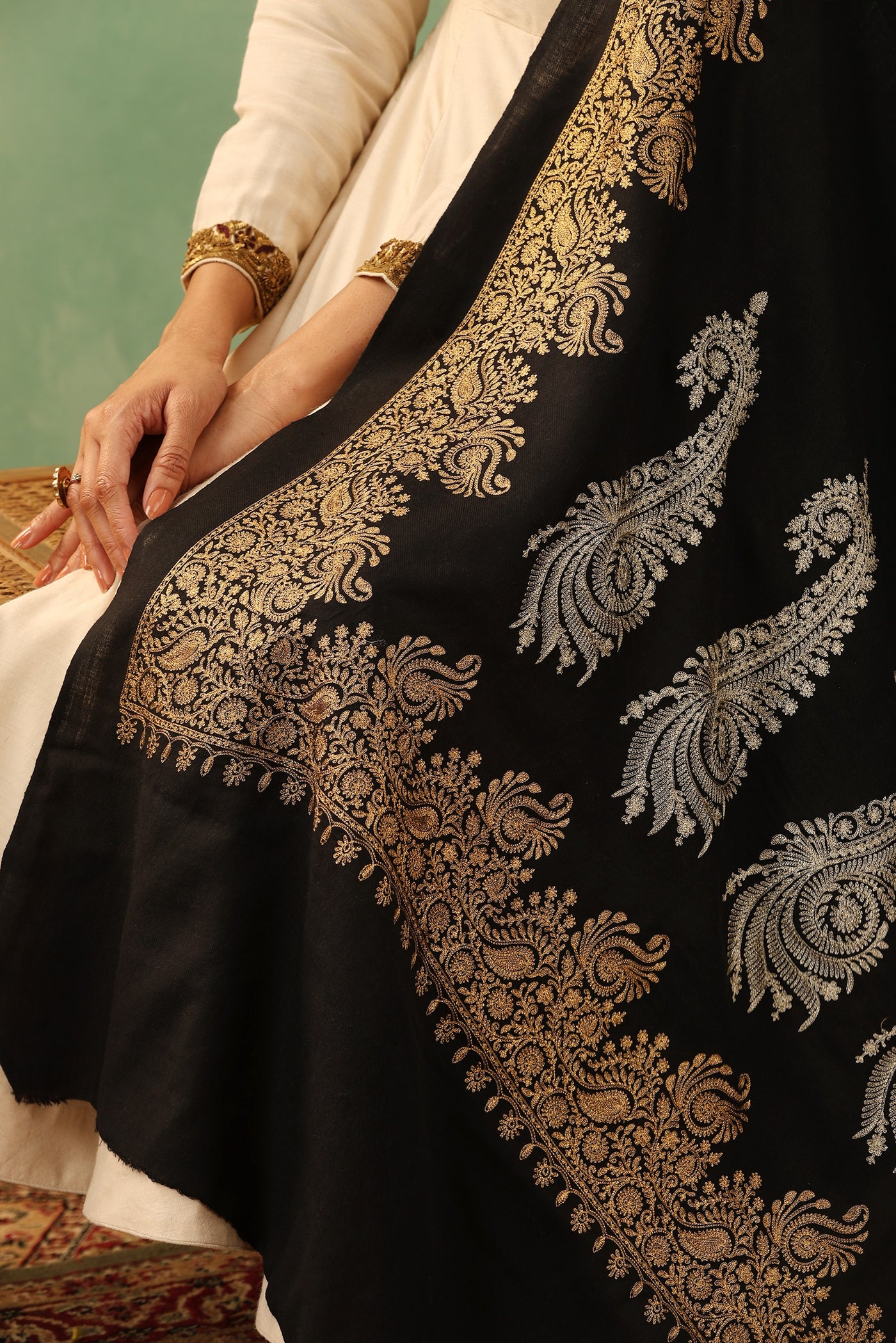 -  Agasti Aari Work Cashmere Shawl