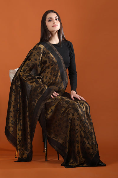 DUSALA CASHMERE ZARI REVERSIBLE STOLE