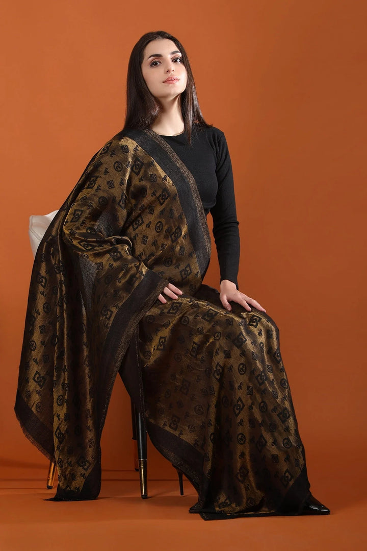 DUSALA CASHMERE ZARI REVERSIBLE STOLE