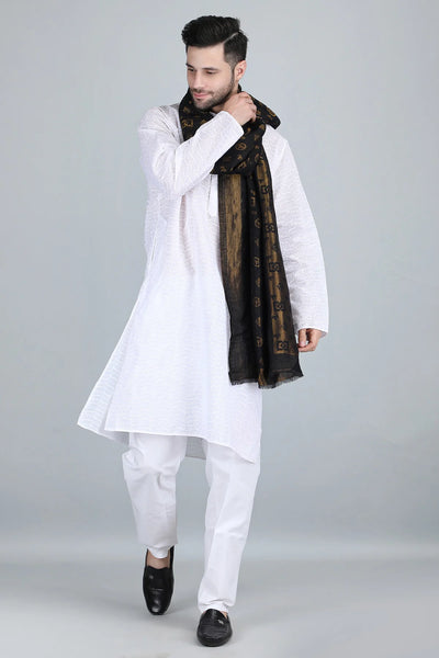 Dusala Cashmere Zari Reversible Stole for Men