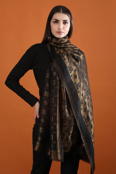 DUSALA CASHMERE ZARI REVERSIBLE STOLE