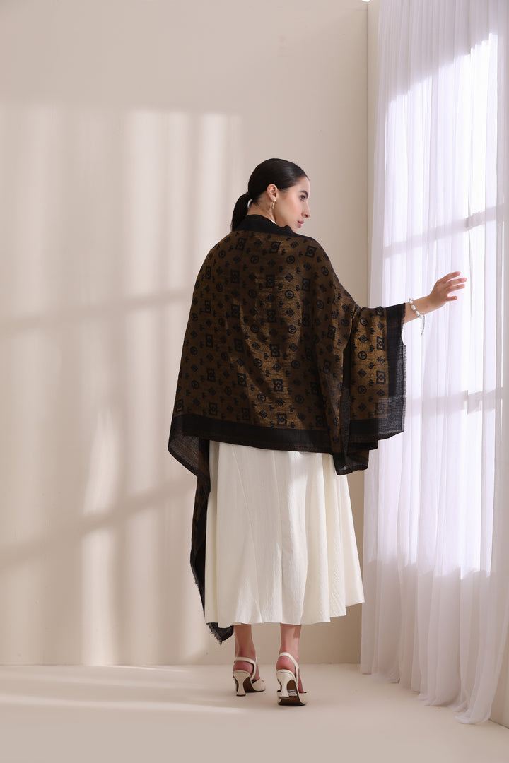 DUSALA CASHMERE ZARI REVERSIBLE STOLE