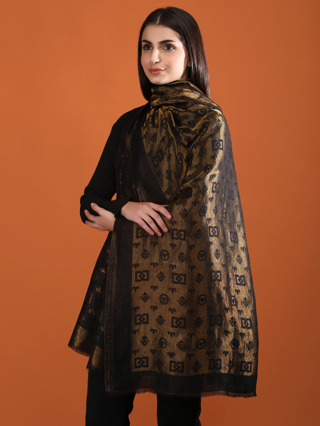 DUSALA CASHMERE ZARI REVERSIBLE STOLE