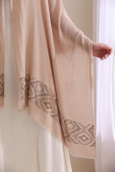 Emma Collared Fur with Floral Stone Work Stole