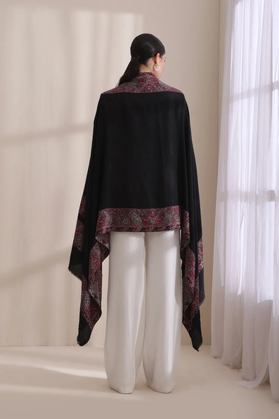Saundarya Woven Jamawar border stole, Cashmere Fine Wool Stole