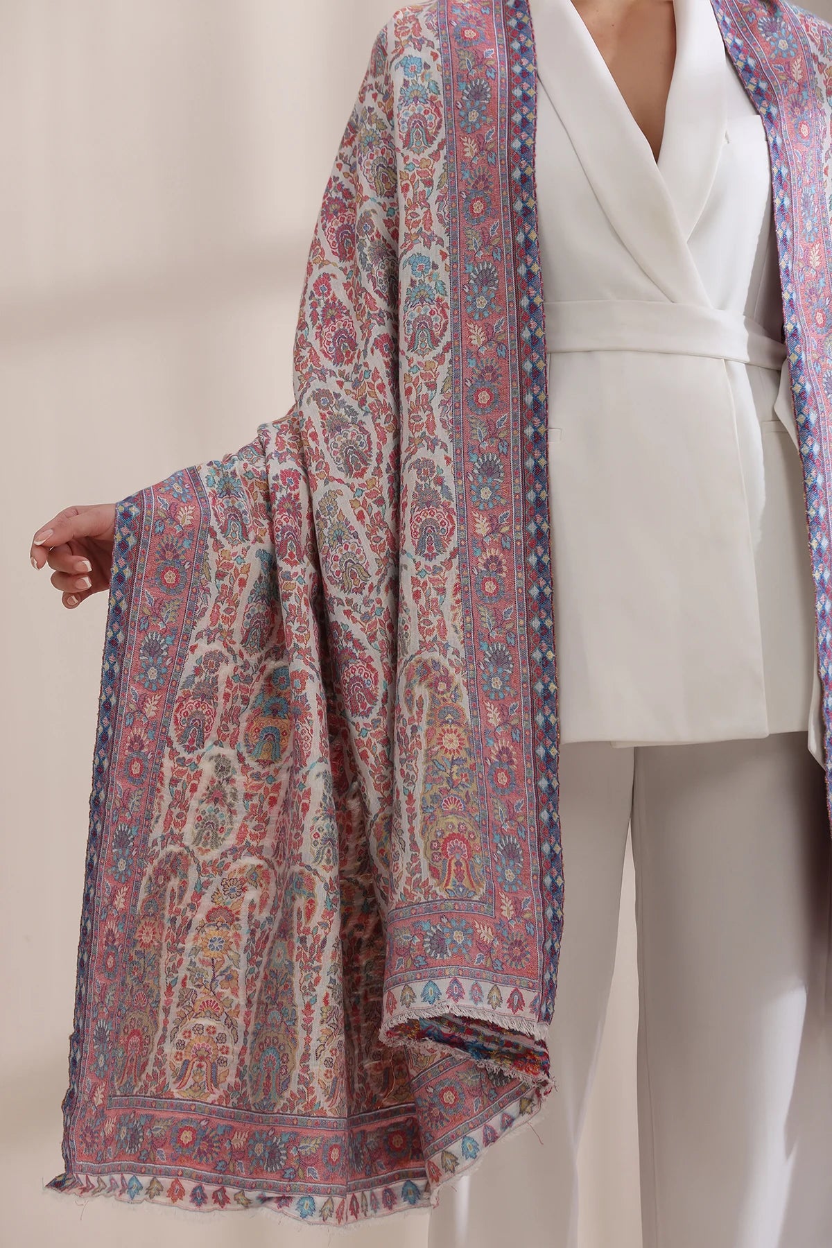 Saaz Woven Allover Jamawar, Cashmere Fine Wool Shawl