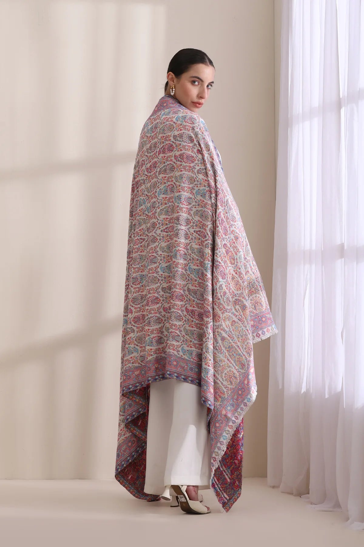 Saaz Woven Allover Jamawar, Cashmere Fine Wool Shawl