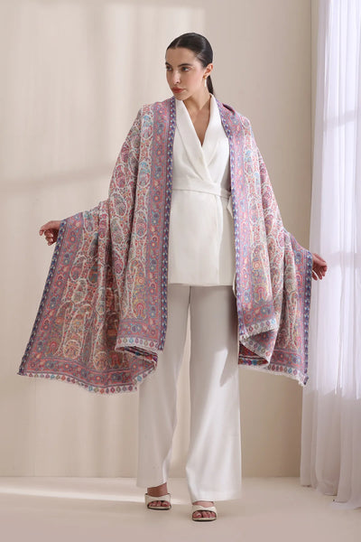 Saaz Woven Allover Jamawar, Cashmere Fine Wool Shawl