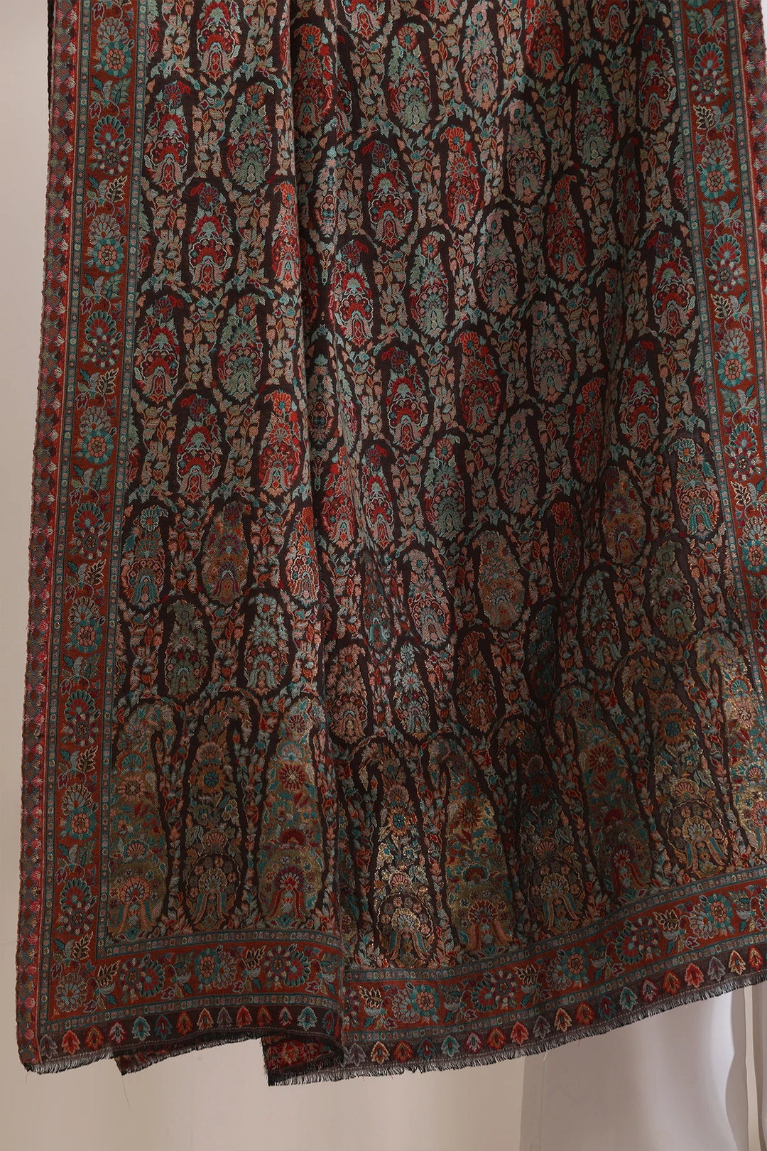 Nagma Woven Allover Jamawar, Cashmere Fine Wool Shawl