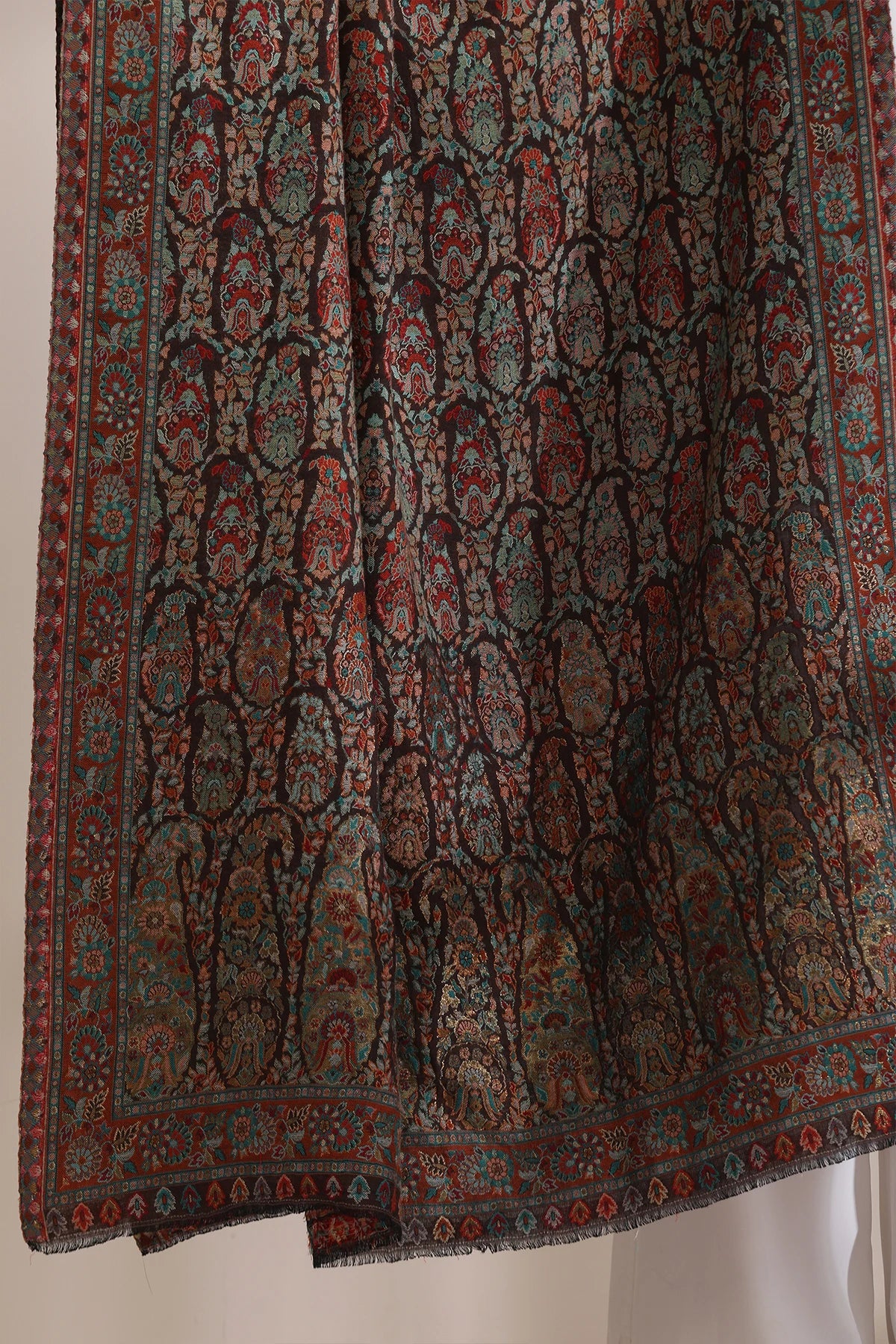 Nagma Woven Allover Jamawar, Cashmere Fine Woo Shawl