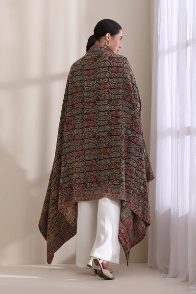 Nagma Woven Allover Jamawar, Cashmere Fine Woo Shawl