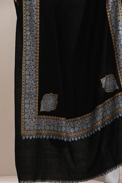 Abhuti Intricate embroidered shawl with four side border Shawl